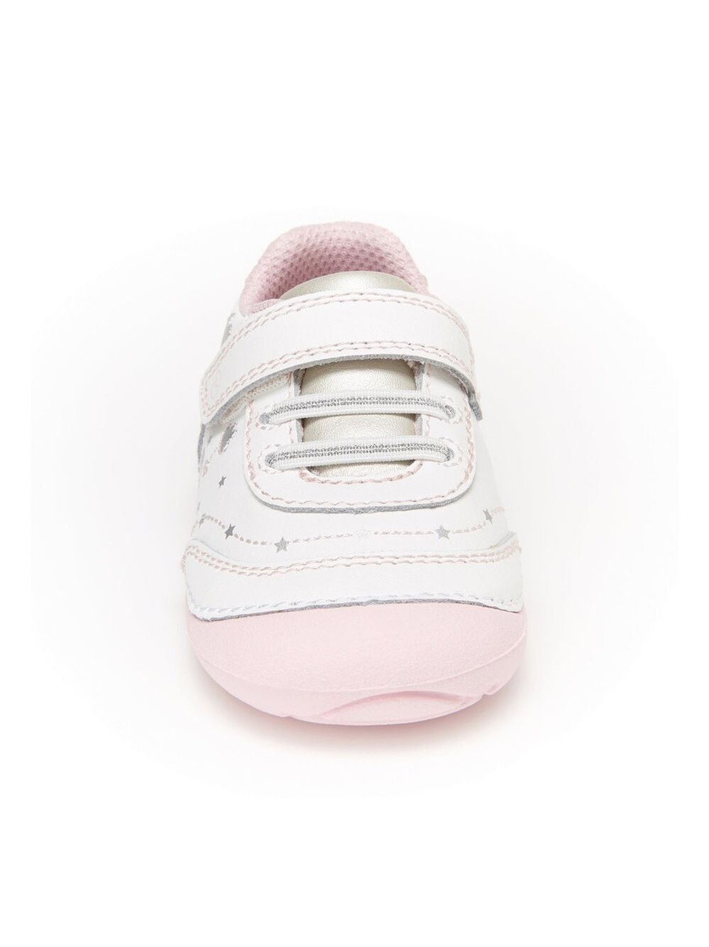 Size 4.5 Baby Stride Rite Pink and White Baby Walkers
